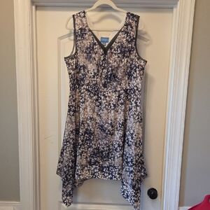 Simply Vera Vera Wang Floral Dress - Blue and Cream